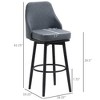 Modern Bar Stools, Set of 2 Swivel Kitchen Chairs - 3 of 4