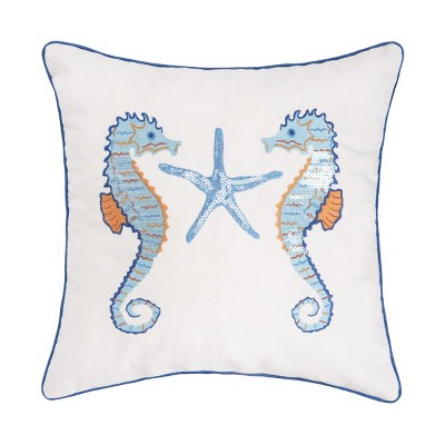 C&F Home 16" x 16" Galapagos Seahorse Sequined Throw Pillow