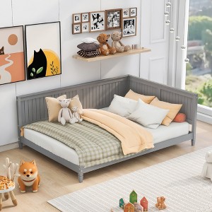 ALEXOUN Wood Day Bed Frames with Solid Wood Slat Support,and Arm & Back for Toddlers Kids Teens Adults Easy Assemble - 1 of 4