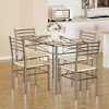 VECELO Kitchen Dining Room Table and Chairs 4, 5-Piece Dinette Sets, Space Saving, Natural & Silver - image 2 of 4