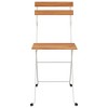 vidaXL Modern Acacia Wood and Steel Folding Bistro Chairs, Set of 2, Solid Wood Construction - 4 of 4