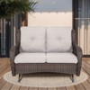 POCASSY 52" Wide Outdoor Loveseat, Rocking Glider All Weather Wicker Patio Gliding Loveseat with Deep Seat for Porch Balcony and Backyard - 2 of 4