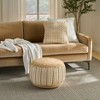 Mina Victory Lifestyle Jute Braids Cotton 20" x 20" x 12" Ivory Indoor Pouf - 2 of 4