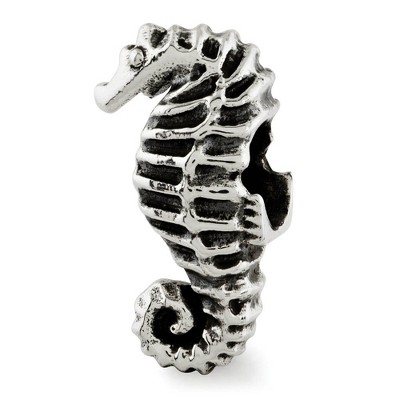 Black Bow Jewelry Antiqued Sterling Silver 3D Seahorse Bead Charm