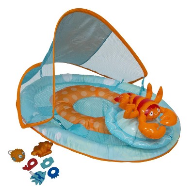 Swim Way 36" Lobster Inflatable 1-Person Swimming Pool Baby Float Activity Center - Blue/Orange