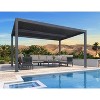 PURPLE LEAF Louvered Pergola Outdoor Aluminum Pergola with Adjustable Roof for Deck Backyard Garden Grey Hardtop Gazebo - 3 of 4