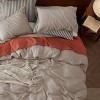 3 Pieces Linen Soft & Cozy Duvet Cover Linen Cotton Blend Bedding Set Tropical Plants Beige Color Cooling Bedding - 3 of 4