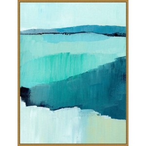 Amanti Art Cyan Reflections II by Annie Warren Framed Canvas Wall Art - 1 of 4