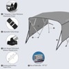 Garvee 4 Bow Bimini Tops for Boat Cover with 1" Aluminum Alloy Frame, 2 Straps, 2 Rear Support Pole, Zippered Storage Boot, PU Coating - 4 of 4