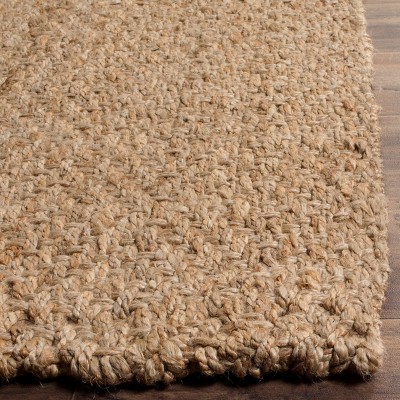 Hand-Knotted Beige Natural Fiber 9' x 12' Rectangular Area Rug