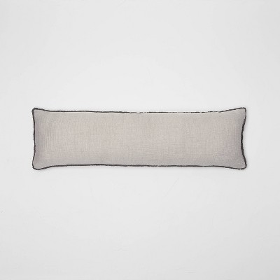 Lumbar Textured Chambray Cotton Bed Decorative Throw Pillow  - Casaluna™
