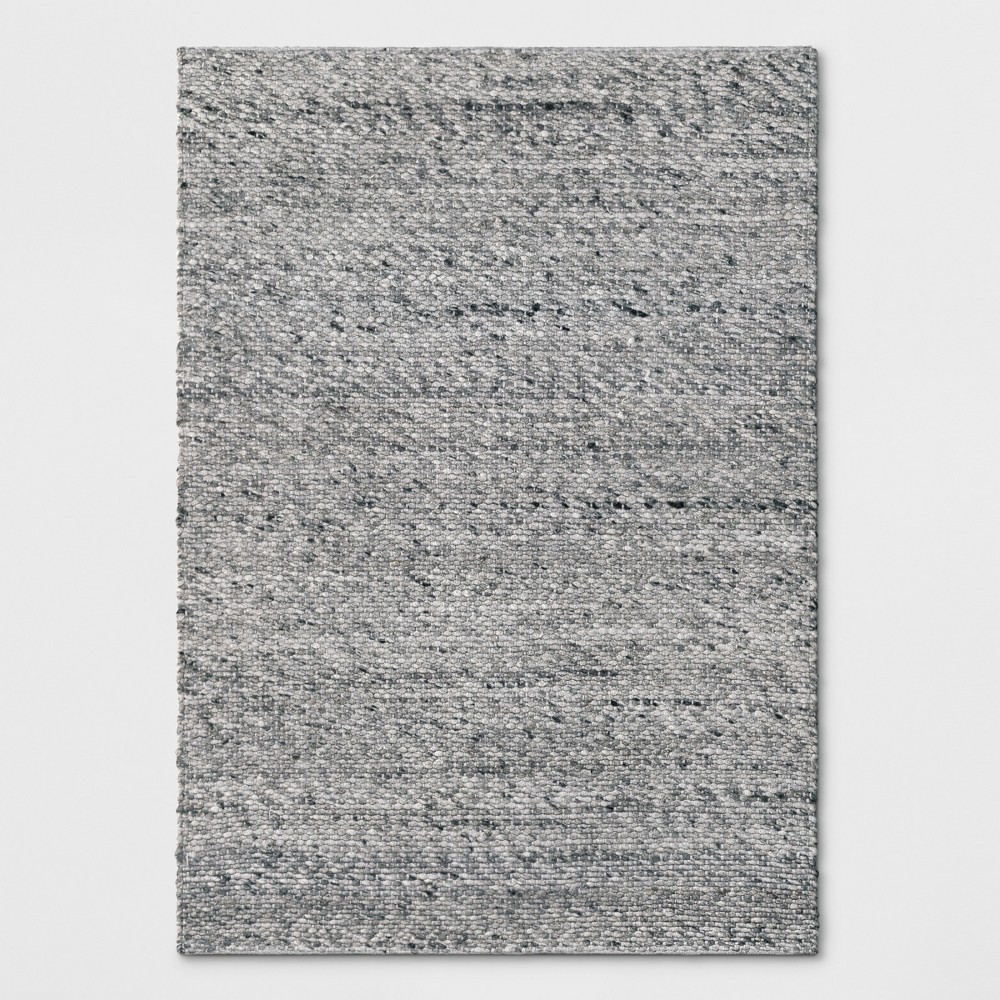 5'x7' Chunky Knit Wool Woven Rug Gray - Project 62™