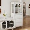 Luck Live 56.88in H Classic high cabinet, living room, and dining room, off-white - 2 of 4