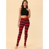 INSPIRE CHIC Women's Printed Stripe High Waist Elastic Waistband Yoga Stirrup Pants - 2 of 4