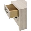 1pc Contemporary Two Drawer Nightstand Geometric Design Off-White Finish Wooden Furniture - 2 of 4