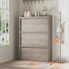 Adjustable Wooden Shoe Organizer Cabinet with 3 Flip Drawers, Shoe Storage for Entryway, Hallway, Living Room - 2 of 4