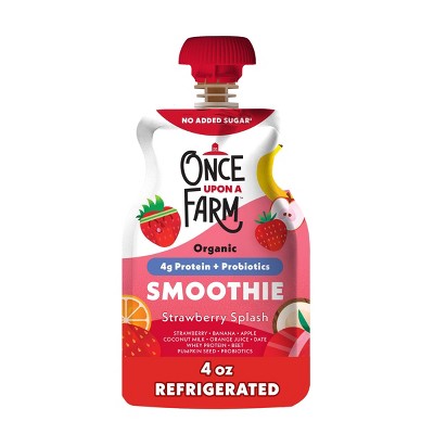 Once Upon A Farm Protein Strawberry Splash/Orange Mango Twist Pouches - 18oz/4ct