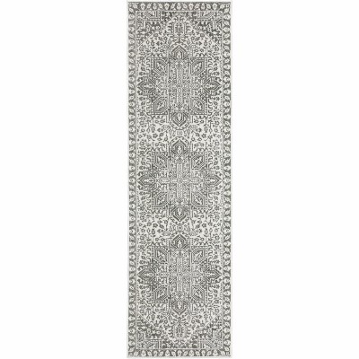 Oriental Weavers Montecito 1101W Grey/ White Indoor Area Rug - 2'3" x 7'6"