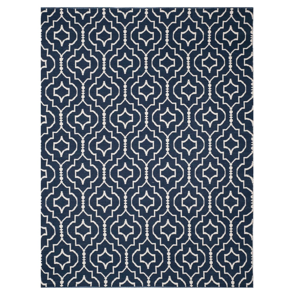 Navy/Ivory Quatrefoil Design Woven Area Rug 8'x10' - Safavieh