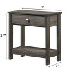 1pc Rustic Grey Nightstand Single Drawer Bottom Shelf Bedside Table Bedroom Wooden Furniture - 3 of 4