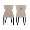 WestinTrends  Velvet Upholstered Tufted Dining Chairs (Set of 2) - 3 of 4