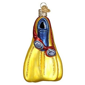 Old World Christmas Blown Glass Ornament for Christmas Tree, Swim, Skis and Flippers - 1 of 4