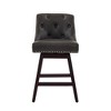 Hyleory Chic 360-degree Rotating Bar Stool - Premium PU Leather Seat & Solid Wood Frame for Timeless Elegance - 4 of 4