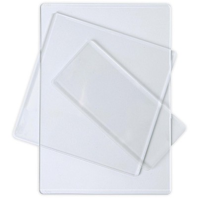 Sizzix Big Shot Cutting Pads 1 Pair-clear W/silver Glitter