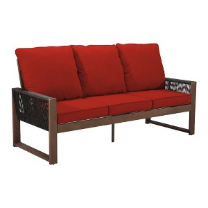 YARDSIGHT Durable Wooden Patio Sofa with Soft, Removable Cushions for Outdoor Living - 1 of 4