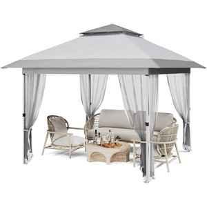 Jojoka 10x10FT Pop Up Gazebo with Mosquito Netting,Adjustable Height Gazebo with Wheeled Carry Bag for Backyard - 1 of 4