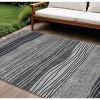 Gray Charcoal And Silver Striped Washable Indoor Outdoor Area Rug - 2 of 4