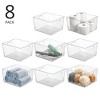 mDesign Large Plastic Bathroom Storage Organizer Bin with Handles, 8 Pack, Clear, USA Made - 2 of 4