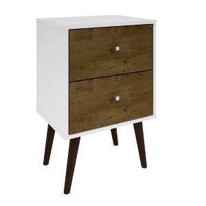 ChicFurnit Nightstand Two Drawer Storage Table for Bedroom Organization, White, 24.61"*17.52"*6.5" - 1 of 4