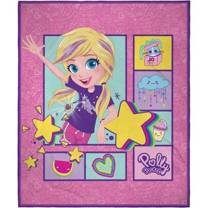 Intimo Polly Pocket It's Pocket Time! Soft And Cuddly Plush Fleece Throw Blanket Multicoloured - 1 of 4