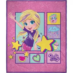 Polly Pocket It's Pocket Time! Soft And Cuddly Plush Fleece Throw Blanket Multicoloured