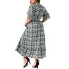Agnes Orinda Women's Plus Size Boho Floral Bell Sleeve Ruffled Hem Deep V Neck A Line Maxi Dresses - 4 of 4