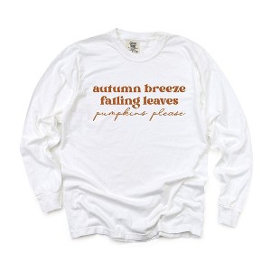 Simply Sage Market Women's Autumn Breeze Falling Leaves Long Sleeve Garment Dyed Tee - 1 of 3