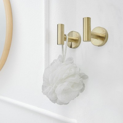 Brushed Gold Stainless Steel Wall Mounted J-Hook Set