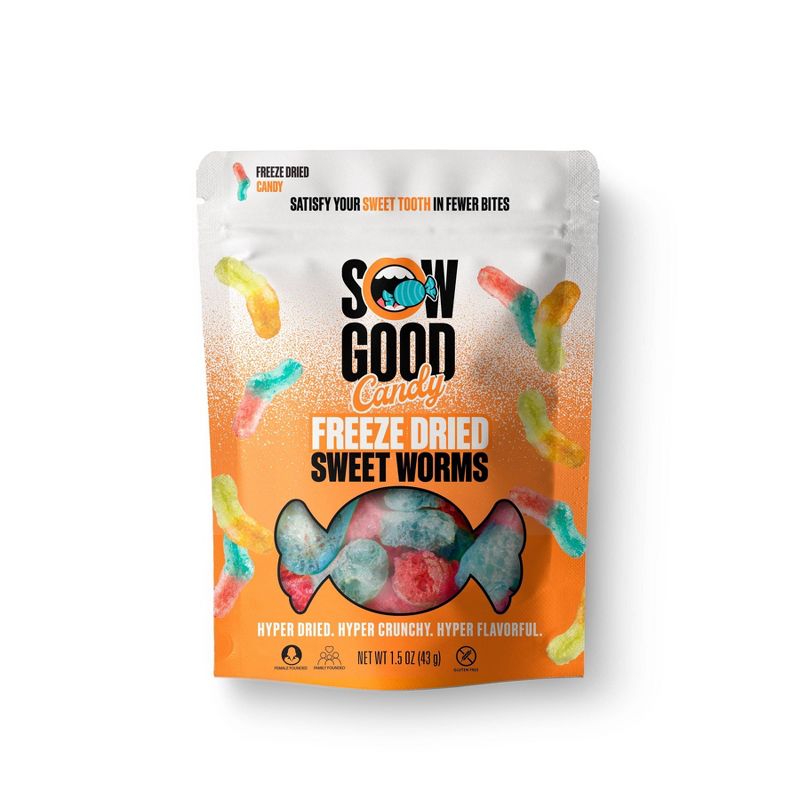 Sow Good Freeze Dried Candy Sour Worms - 1.5oz, 1 of 6