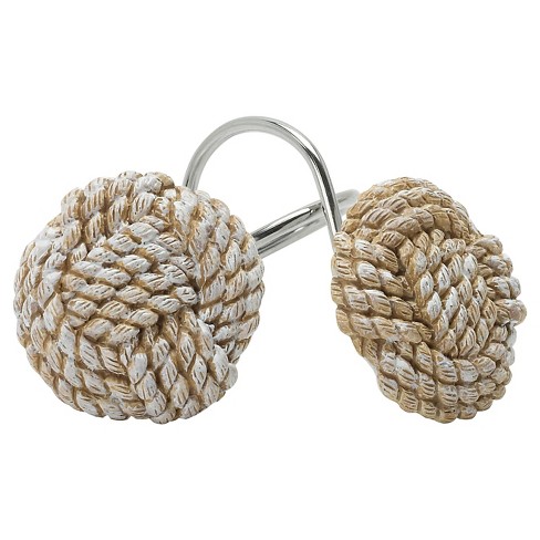 Seaside Serenity Resin Novelty Shower Curtain Hooks Natural