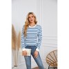 Womens Fall Casual Long Sleeve Shirts Striped Color Block Crew Neck Tops Business Fashion Round Neck Outfits Clothes Blouses - 4 of 4