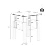 Lyngins Tempered Glass Side Table, Transparent & Frosted Layers, End Table for Living Room, Small Coffee Table, Nightstand with Metal Legs - 3 of 4