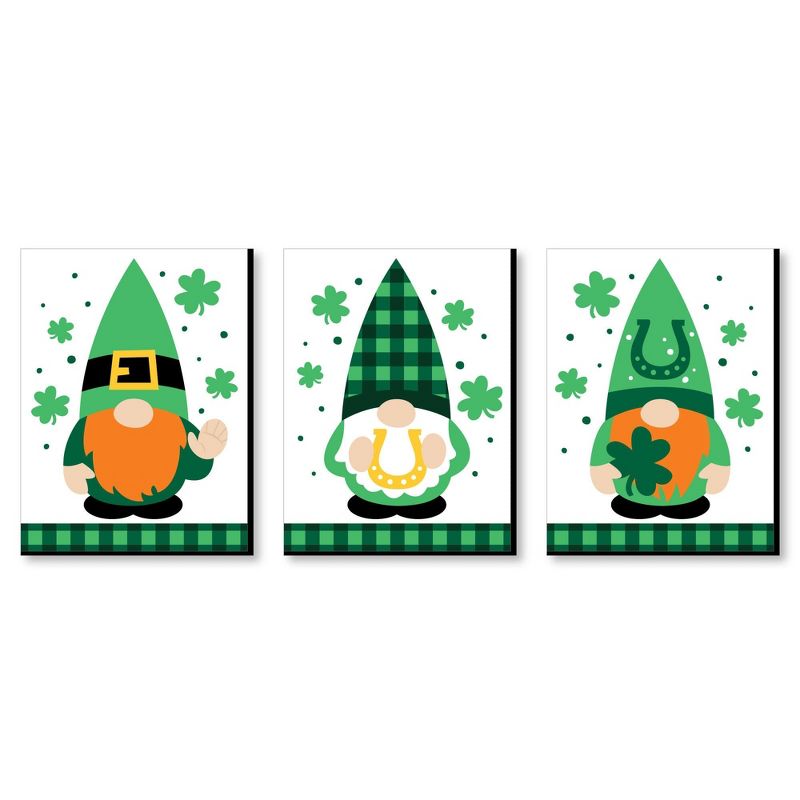 Big Dot of Happiness Irish Gnomes - St. Patrick's Day Wall Art and Holiday Room Decor - 7.5 x 10 inches - Set of 3 Prints, 1 of 8