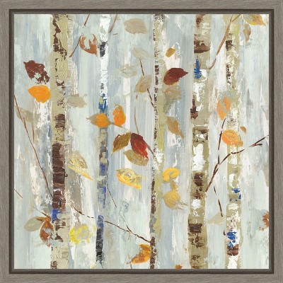 Amanti Art Autumn Petals (Leaves) by Allison Pearce Canvas Wall Art Print Framed 16 x 16-in.