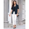 INSPIRE CHIC Women's Business Casual Short Sleeve Notched Lapel Collar Summer Work Blazers - 2 of 4