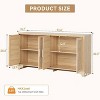 Bohemian Rattan Storage Cabinet with 4 Doors - Natural Woven Console Table for Living Room, Entryway, Dining Room & Coffee Table Use - 3 of 4
