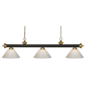 Z-Lite Riviera 3 - Light Island Pendant Light in  Bronze/Satin Gold - 1 of 1