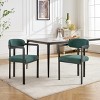 Lyngins Modern Dining Chairs with Curved Backrest,Upholstered Kitchen Chairs Set of 2 with Metal Legs,Polyester Chairs for Dining Room - 2 of 4