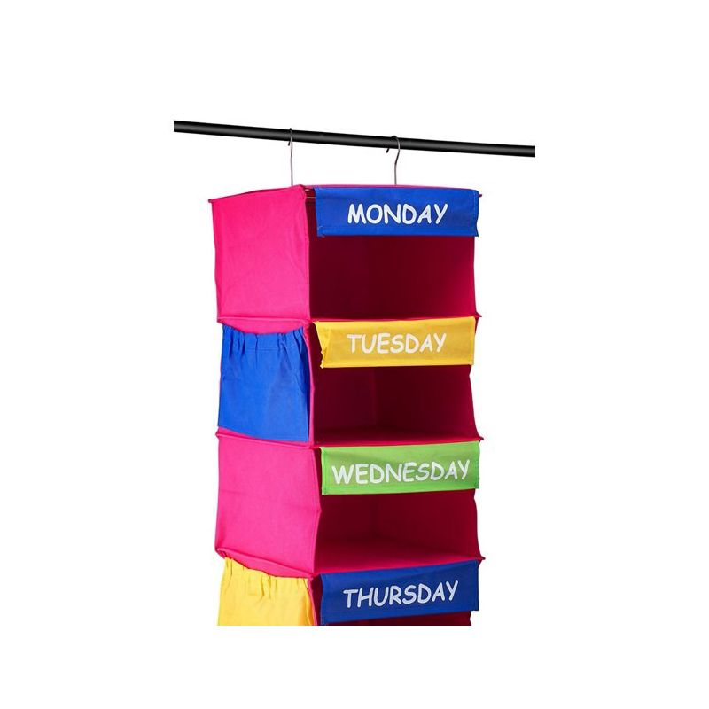 Kids Closet Organizer - Daily Activity Kids Hanging Rack - 7 Shelf Storage Portable Cloth Organizer for Closet Solutions - Homeitusa, 5 of 6