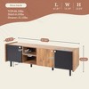 NicBex TV Stands for 70 inch TV,Mid-Century Modern Entertainment Center with 3 Cabinets,TV Console for Living Room, Bedroom, Home,Black+Brown - 3 of 4